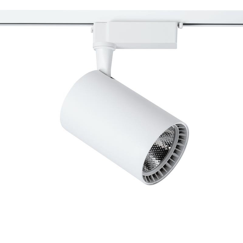 Kryptinis šviestuvas ant bėgelio DPM Epistar Cob, LED, 1 x 5W, 230V, 4000 K, 420 lm, IP20, aliuminis, 59 x 98 x 59 mm, baltos sp., STR-5W-W
