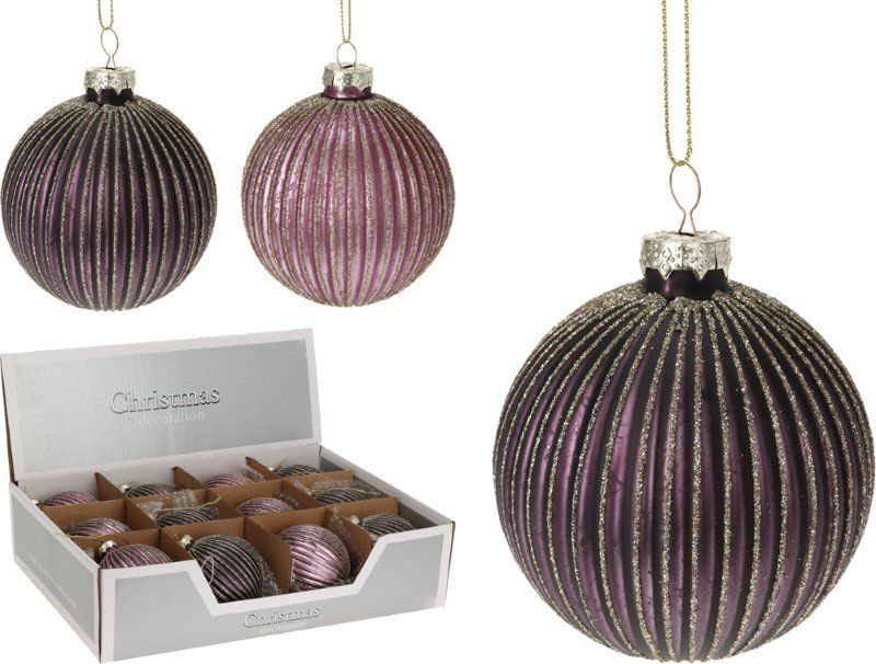 Eglutės žaisliukas, stiklinis, violetinės arba rožinės sp., 1 vnt., 80 mm