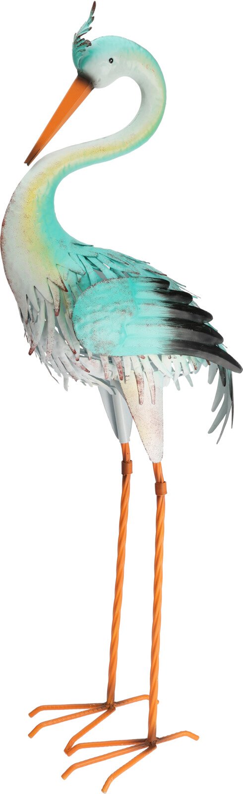 Sodo dekoracija metalinė gervė, išmatavimai 36 x 14 x 65 cm.