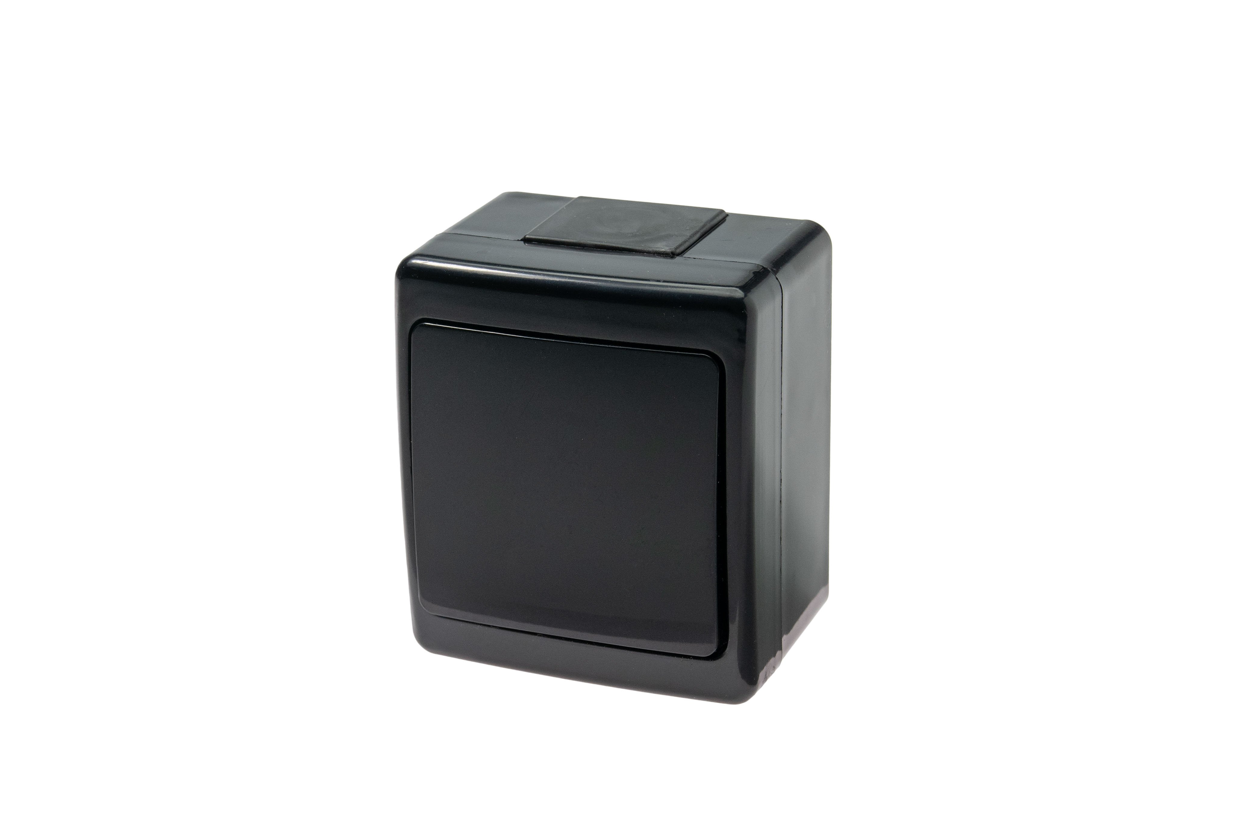 Jungiklis PAWBOL Beta, 1 klavišo, paviršinis, IP44, juodos sp., D.3710WC