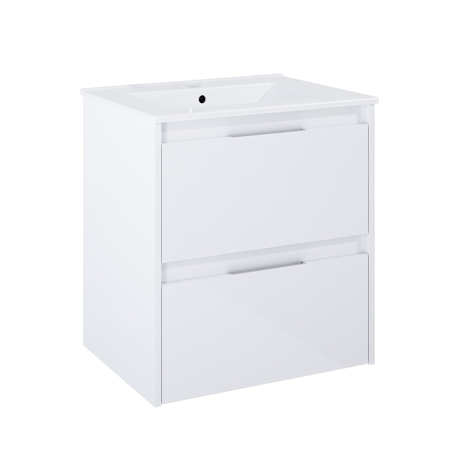 Vonios spintelės komplektas ELITA Set Teano 60, 46,5 x 61,3 x 61,1 cm, apatinė, pakabinama, su praustuvu, balta matinė, 2DR, (169613+18863), KPL1696