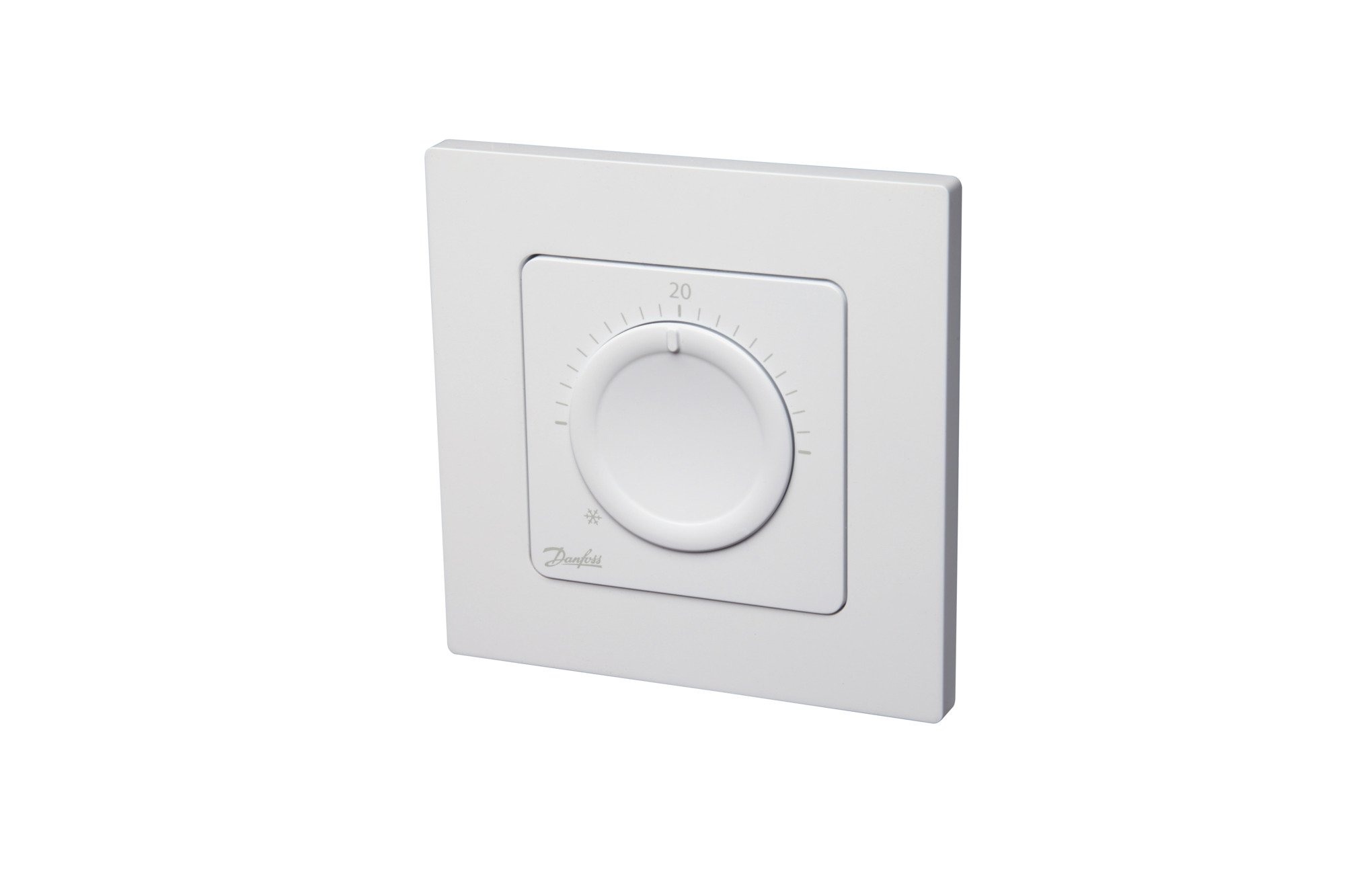 Patalpos termostatas  DANFOSS Icon, su pasukamu ratuku, įleidžiamas į sieną, 230V/50Hz, temp, ribos 5-30C, vandeniniam šildymui, 3A/230V AC