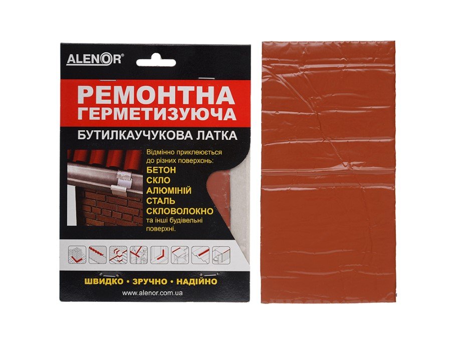 Aliuminio-butilo juosta ALENOR Repair, 150 x 100mm, RAL8004
