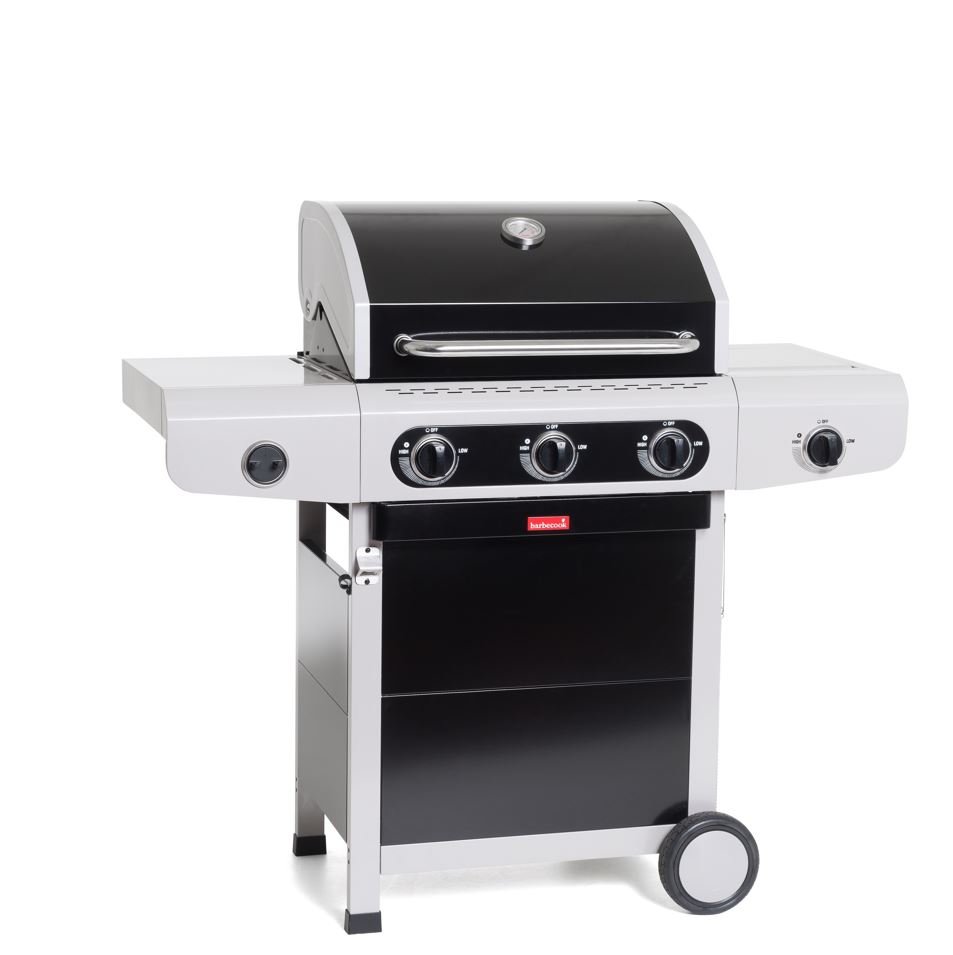 Dujinė kepsninė BARBECOOK Siesta 310, matmenys 124x56x118cm, 3 degikliai 12 kW +1 degiklis 2,9kW, 12 žmonių