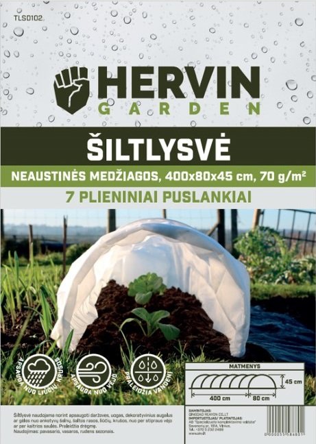 Šiltlysvė HERVIN GARDEN TLSD102, 400 x 80 x 45 cm, neaustinės medžiagos, 70 g/m2