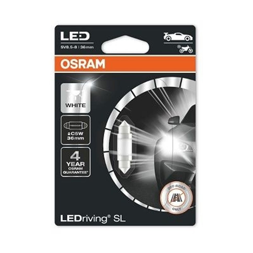 Automobilinė lemputė OSRAM, LED Retrofit, 0.5W/12V/SV8.5-85, 1vnt, (L6436CW-01B)