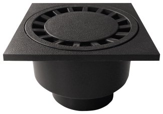 Trapas ACO, 20x20cm, iš ABS plastiko, juodas, su vert. 110mm ištekėjimu, 1,4 l/s, A15, 310094