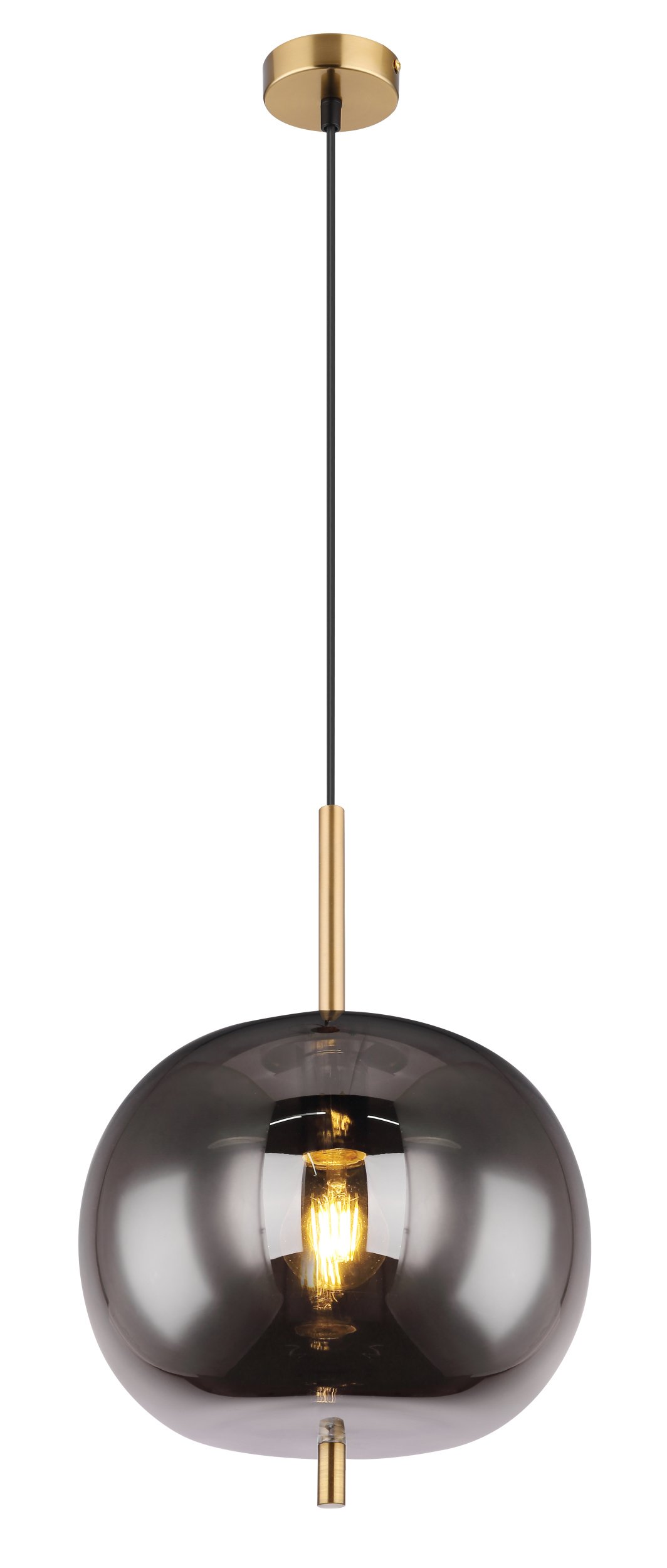 Pakabinamas šviestuvas GLOBO Blacky I, E27, 1 x 60W, 230V, žalvario sp. metalas, dūmų sp. stiklas, 300 x 1200 mm, 15345H1MM