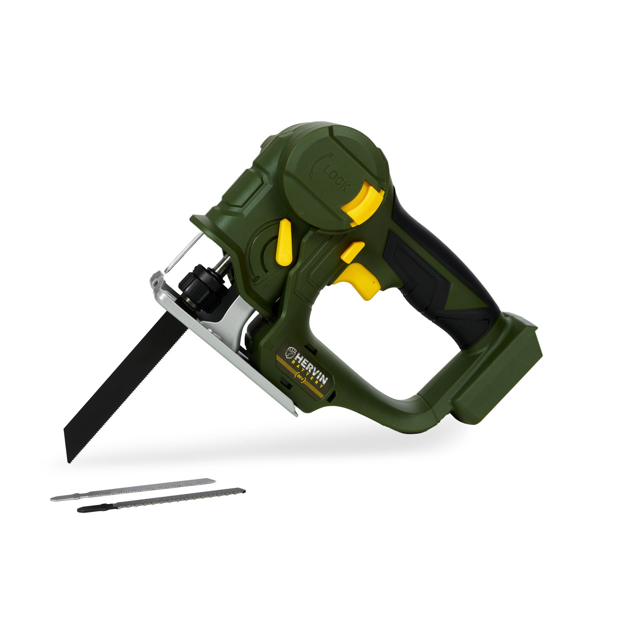 Akumuliatorinis siaurapjūklis-tiesinis pjūklas HERVIN BATTERY, 20 V, be akumuliatoriaus, PLCQL-983