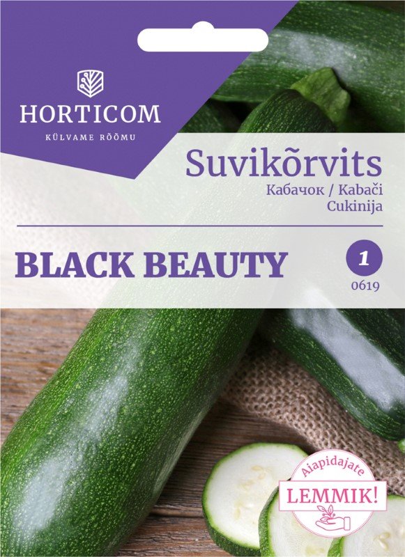 Daržovių sėklos, HORTICOM cukinija Black Beauty, 3 g