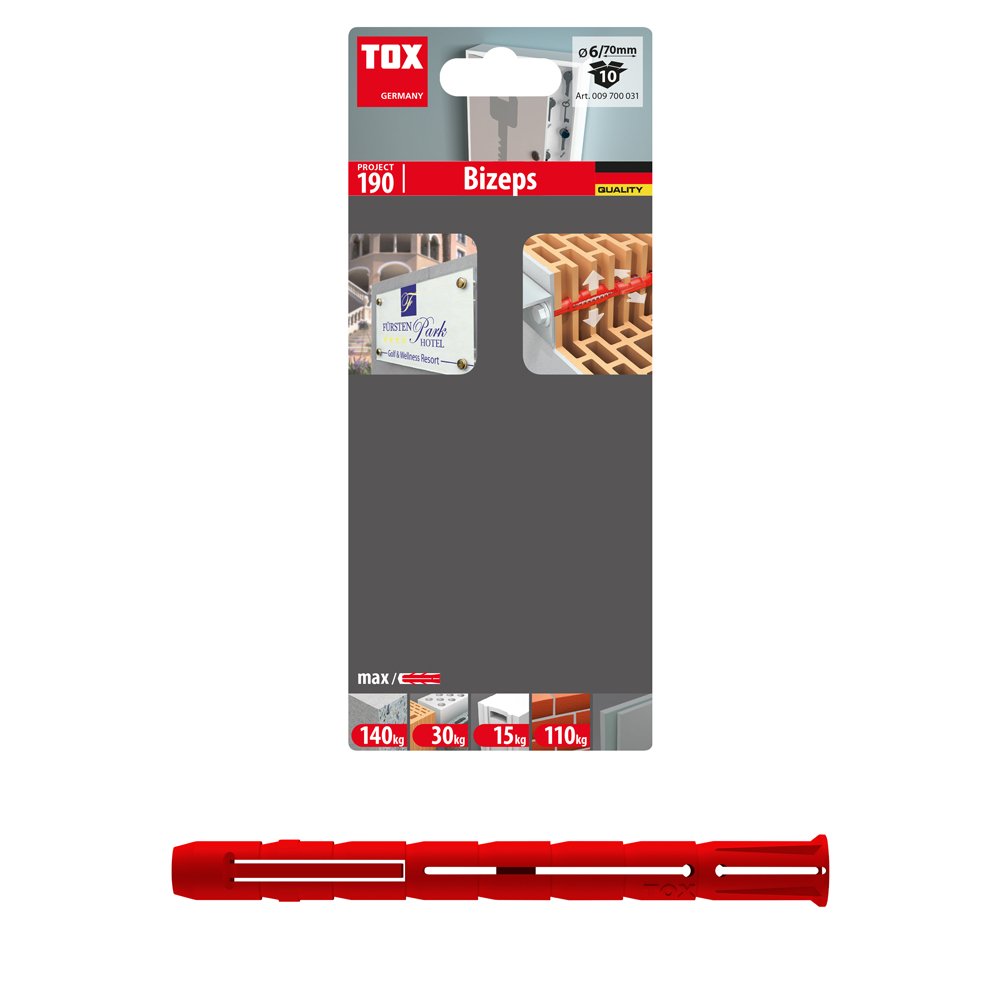 Dvigubo išsiplėtimo kaištis TOX Bizeps, 6/70, 10 vnt.
