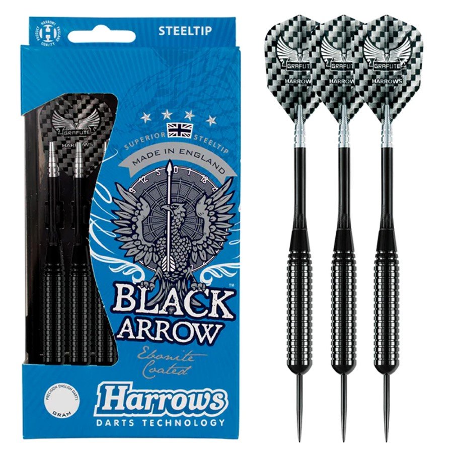 Darts strėlytės steeltip HARROWS Black Arrows, 3x19 g