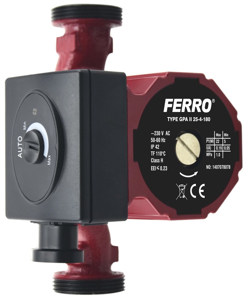 Cirkuliacinis siurblys FERRO, GPA II 180 25-4, elektroninis, 0601W