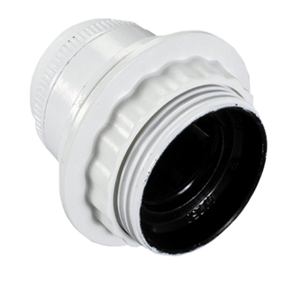 Lempos lizdas ELECTRALINE 71132, E27, su žiedu, plastikinis, baltos spalvos