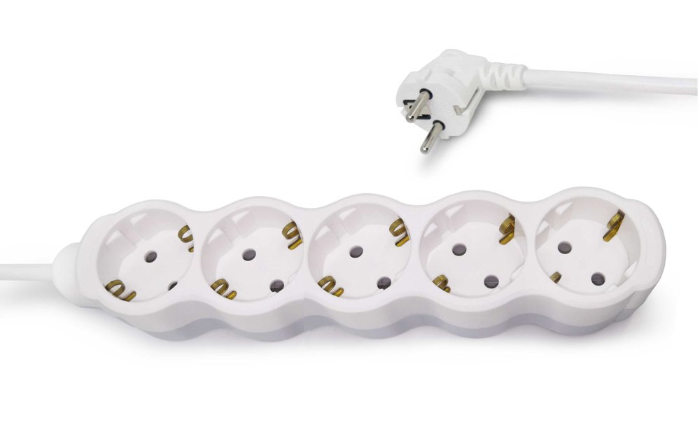 Ilgiklis ORRO, 5 lizd., 5m, su įž., be jungiklio, 3x1.5, baltos sp., 53096-15