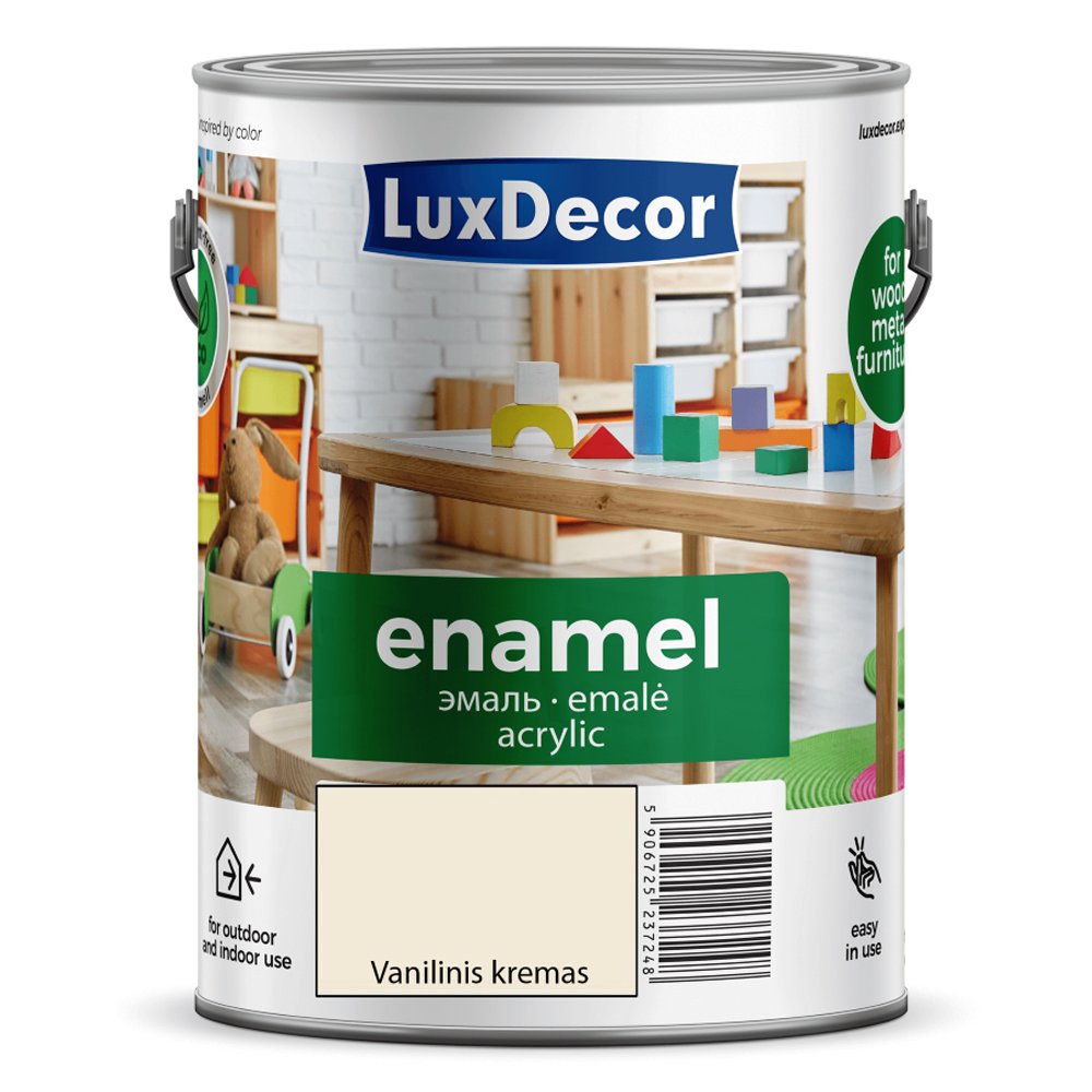 Universali akrilinė emalė LUXDECOR, 2,2 l, (07) vanilinis kremas, matinė, vandens pagrindu