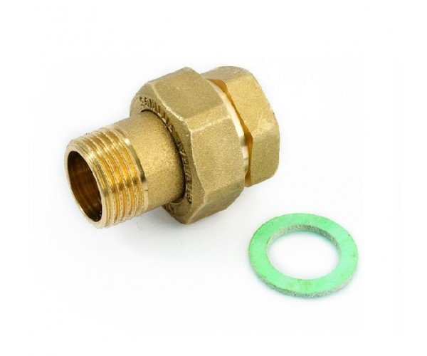 Išardomas sujungimas GENERAL FITTINGS, žalvarinis, tiesus, vidus/išorė, 1/2", plokščia
