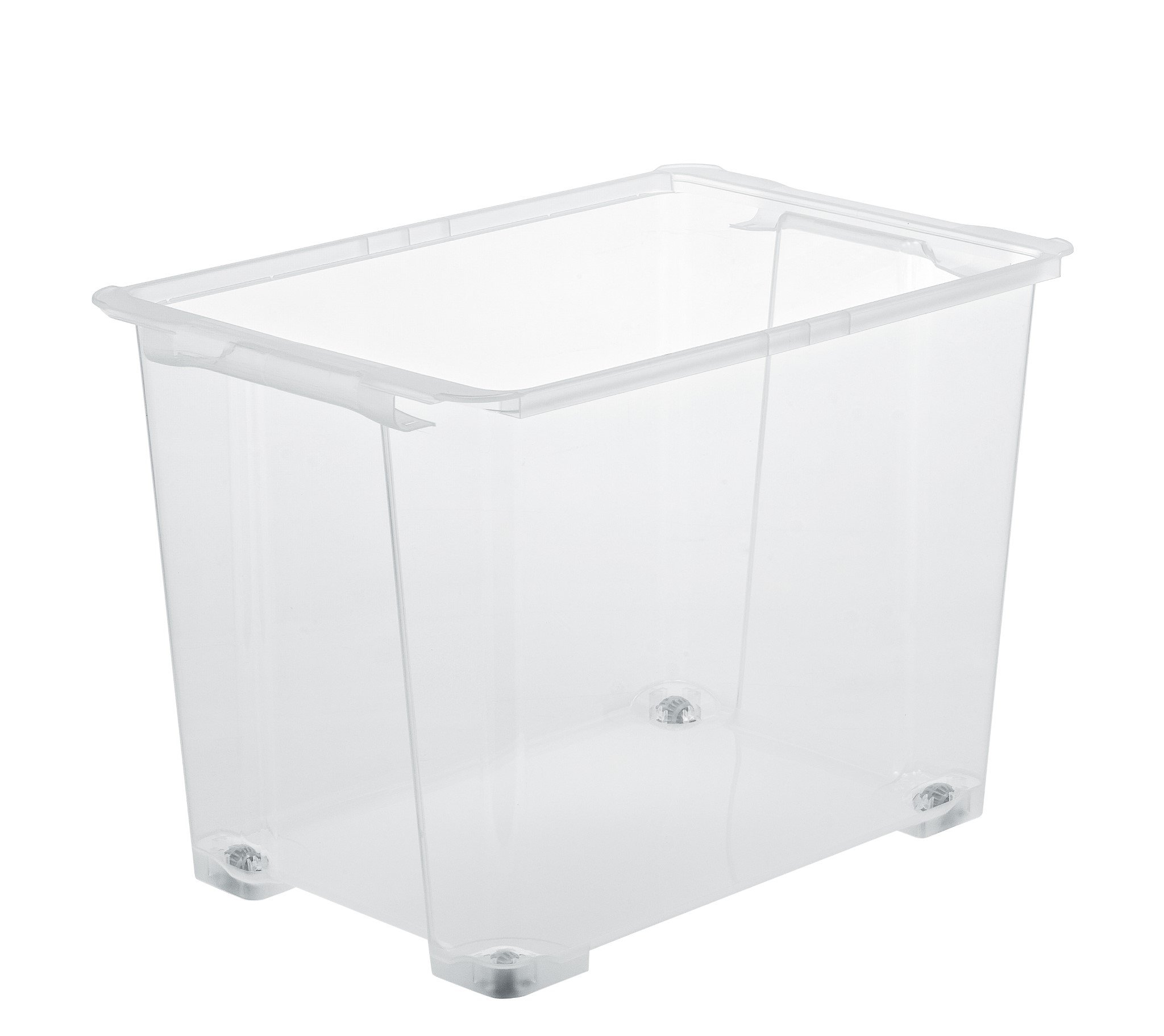 Daiktadėžė ROTHO Evo, 65 l, skaidri, su ratukais