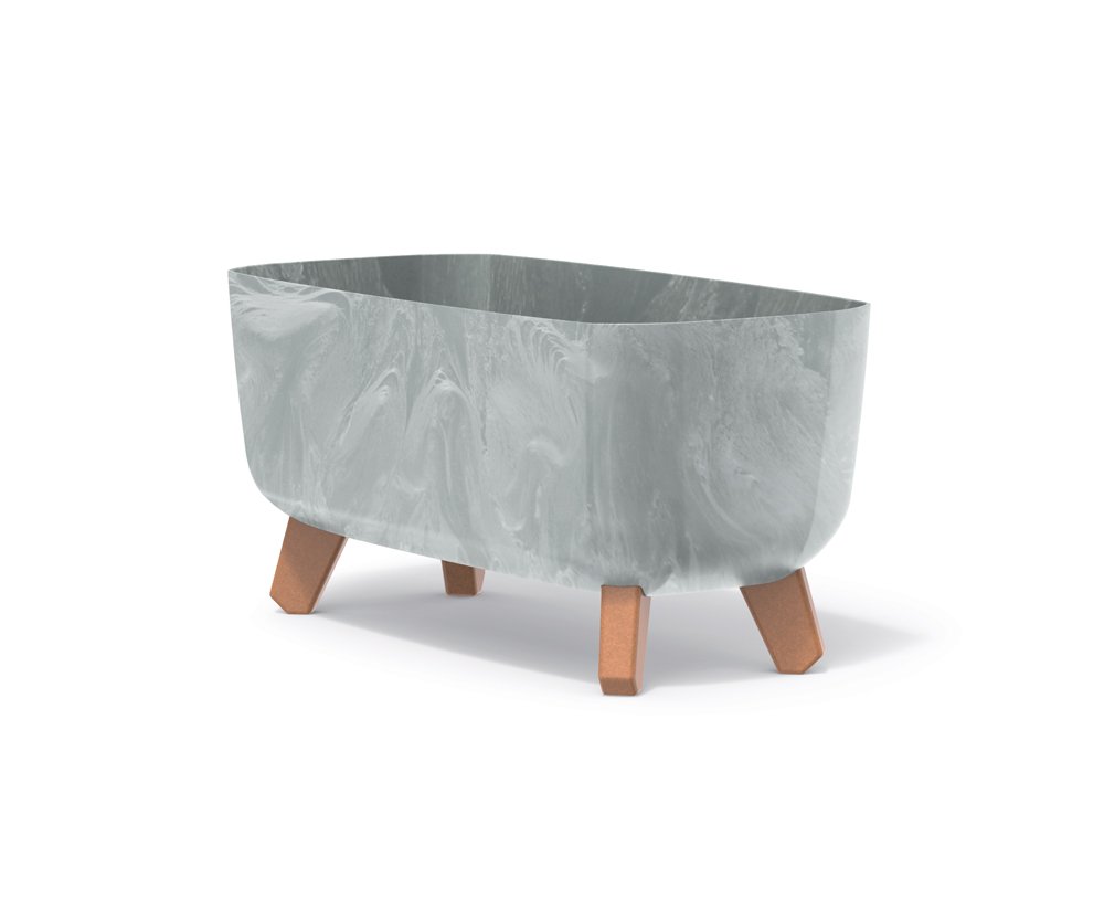 Plastikinis lauko vazonas "Gracia Case Beton Effect", pilkos sp., betono efekto, 39 x 19,5 x 18,7 cm.