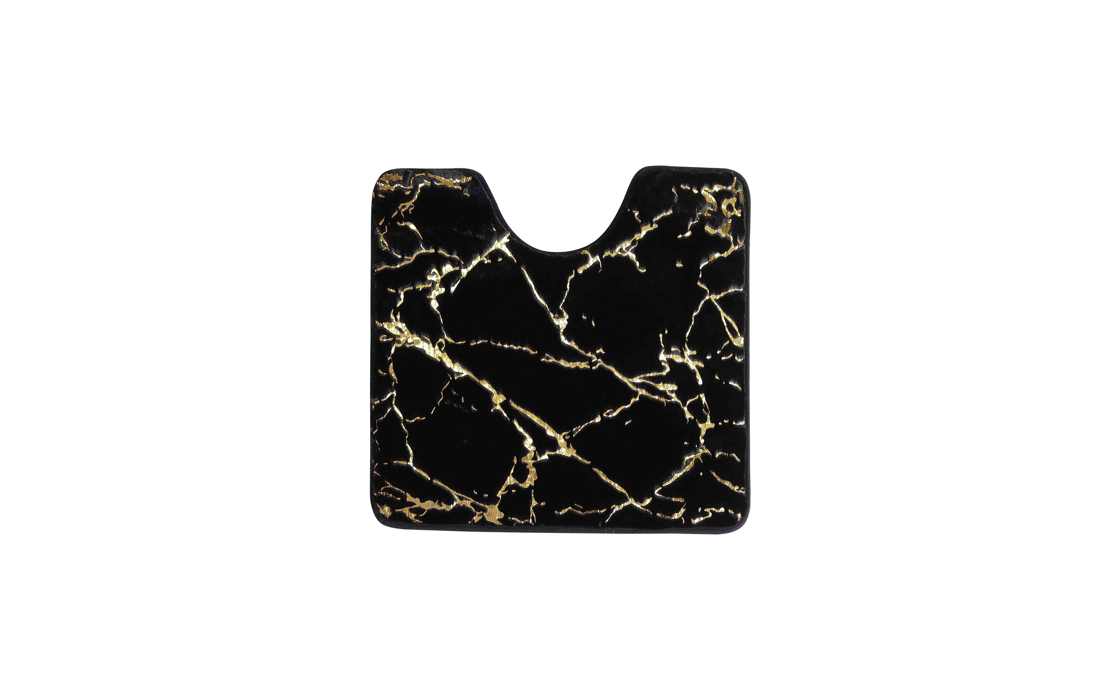 Tualeto kilimėlis BENEDOMO, 50 x 50 cm, dirbtinis triušio kailis, poliesteris, juodos sp.