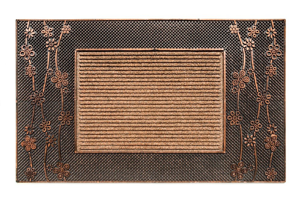 Durų kilimėlis RICCO Amur-Flowers, 45 x 75 x 0,7 cm, rudos spalvos, 467-000