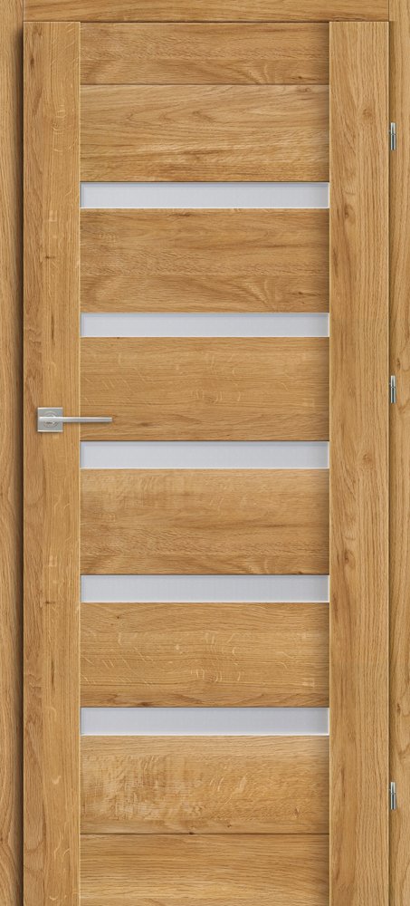 Laminuotos vidaus durys su užlaida VOSTER Etna 10, kairinės, spl. Caramel oak, 2030x744x40 mm