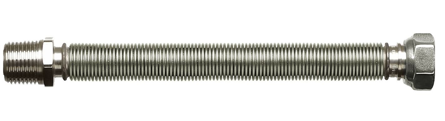 Santechninis vamzdelis EMIFLEX, nerūdijančio plieno, d1/2'', 20-41 cm, vidus/išorė