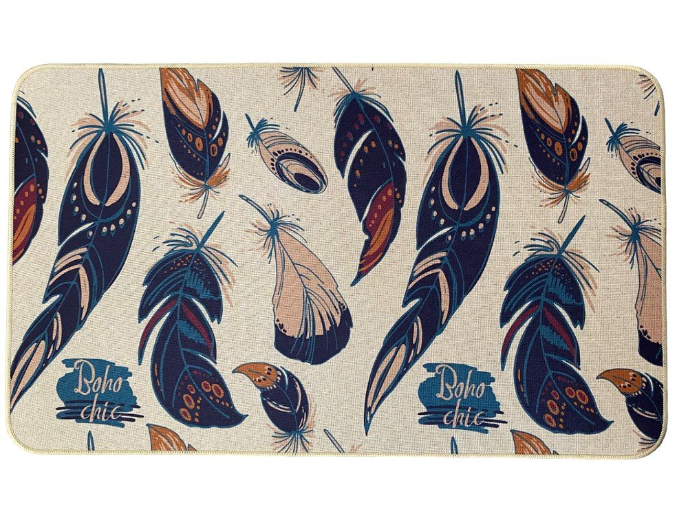 Kilimėlis RICCO Olbia Feathers, 45 x 75 cm, smėlio sp., 100% poliesteris, guminis pagrindas, 930-300