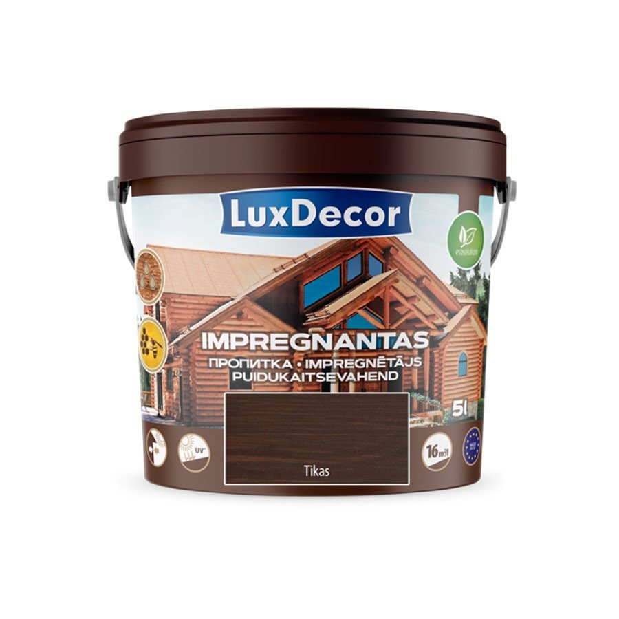 Impregnantas medienai LUXDECOR, (11) tikas, laukui ir vidui, 5 l
