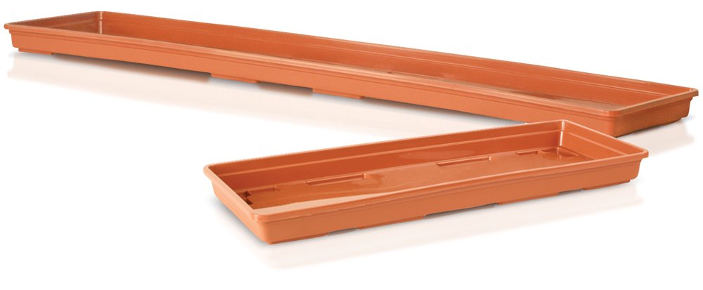 Plastikinis lauko lovelio padėkliukas AGRO, 60 cm., terakotos sp., 54,4 x 12,7 x 2,8 cm., terakotos sp.