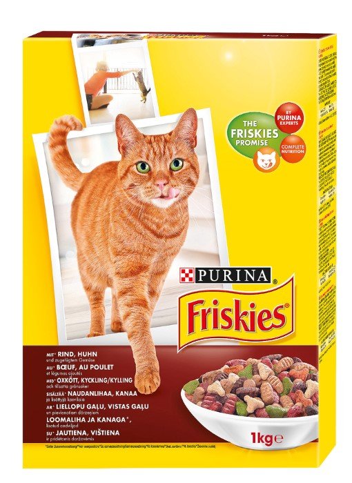 Sausas ėdalas katėms PURINA FRISKIES, su jautiena, vištiena ir daržovėmis 1kg