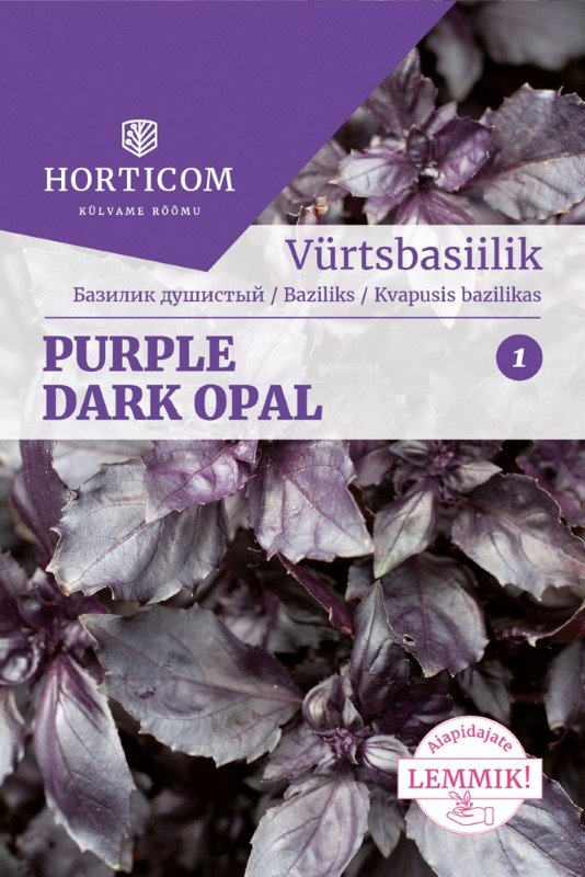 Prieskonių sėklos, HORTICOM bazilikai Purple Dark Opal, 1 g