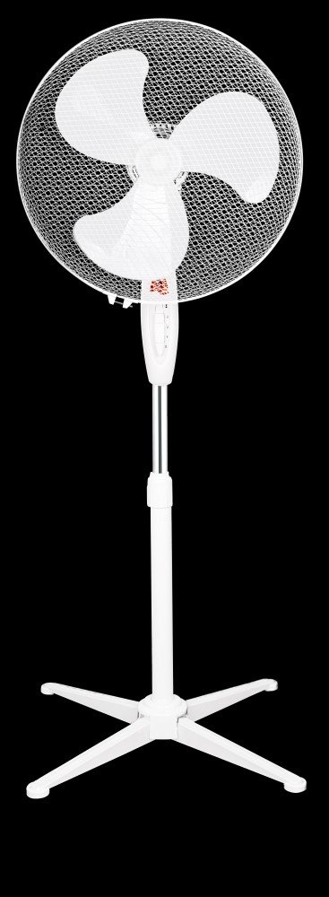 Pastatomas ventiliatorius su pasisukimo funkcija, 45 W, 3 greičiai, saugi naktinė lemputė, baltos sp, skersmuo apie 42,5cm, aukštis 127cm
