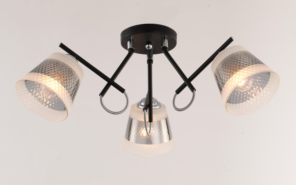 Pakabinamas šviestuvas BALTIK GAISMA K90293/3 Bk/Cr, E27, 3 x 60W, juodos sp., 570 x 210 mm