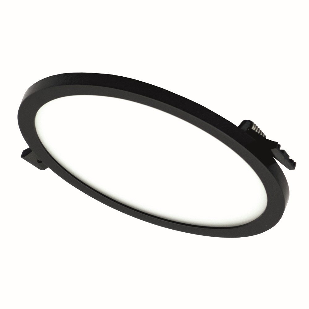 Montuojamas šviestuvas panelė TOPE Split, įl., LED 16W, 3000K, 1168 lm, IP44, pjaunamos skylės matmenys 130 mm, siauras rėmelis, apvali, juodos sp., 6003000082