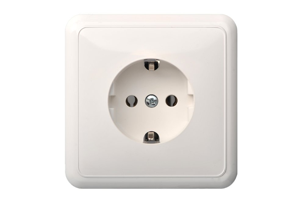 Kištukinis lizdas LIREGUS Delta, 1 vietos, įleidžiamas, baltos sp., su įžeminimu, IKL16-002.Delta/B