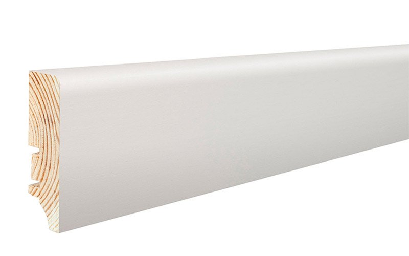 Medinė faneruota grindjuostė BARLINEK P6P, 60 x 15,5 x 2200 mm, spl. balta, P6P18101A