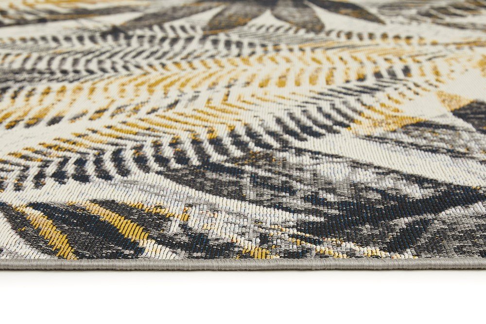 Kilimas ANDIAMO Portland, 120 x 170 cm, antracito/garstyčių spl., 75% polipropilenas, 25% poliesteris, tinkamas viduje ir lauke, Egiptas, 704196