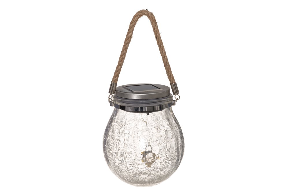 Terasos žibintas TARMO, pastatomas/pakabinamas, šiltos baltos sp., su saulės arba AA elementais (į komplektaciją neįeina), IP44, 20 vnt. lempučių