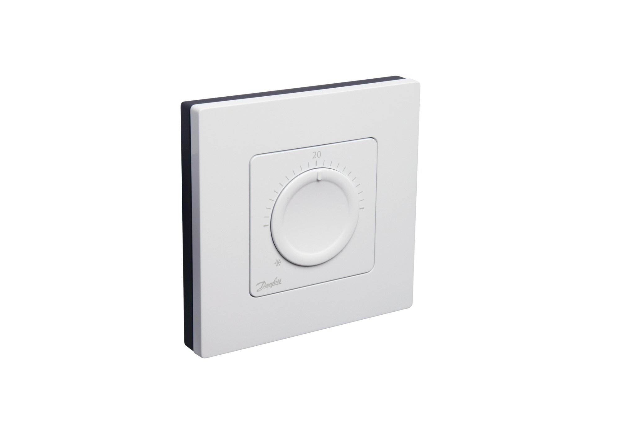 Patalpos termostatas DANFOSS Icon, su pasukamu ratuku, virštinkinis 230V/50Hz, temp. ribos 5-30C, vandeniniam šildymui, 3(1)A/230V AC
