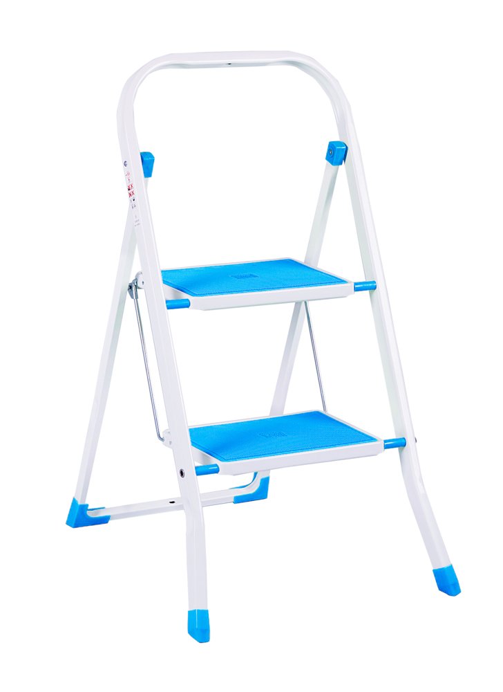 Dviejų pakopų kopėtėlės EUROGOLD, metalinės, mėlyna sp., maks. svoris 150 kg, 470 mm, 2122R-BLUE