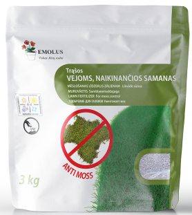 Trąšos samanotoms vejoms EMOLUS, 3 kg