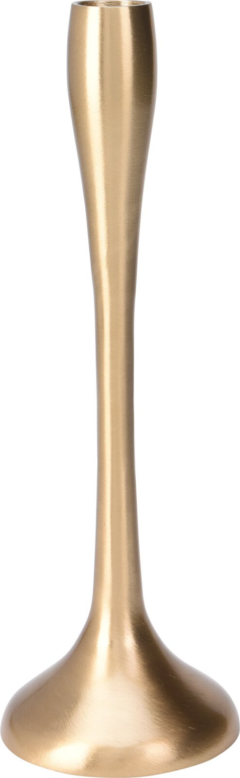 Žvakidė, metalinė, apvalus įdėklas, aukso sp., 85 x 85 x 255 mm