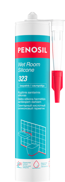 Silikoninis hermetikas PENOSIL Wet Room Silicone 323, 280 ml, rūgštinis, bespalvis