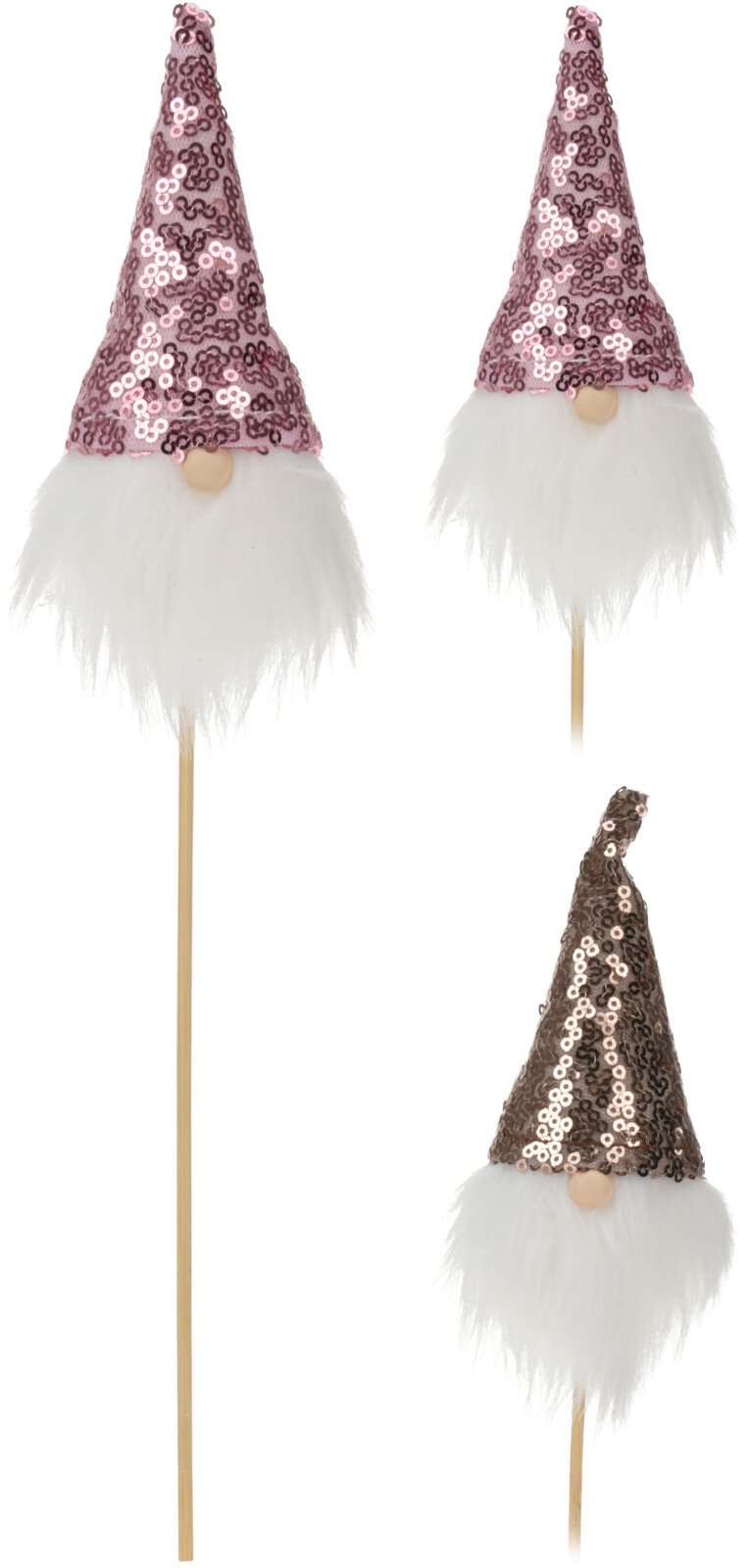 Kalėdinė dekoracija Kalėdų Senis, ant pagaliuko, 2 vnt., 32 cm