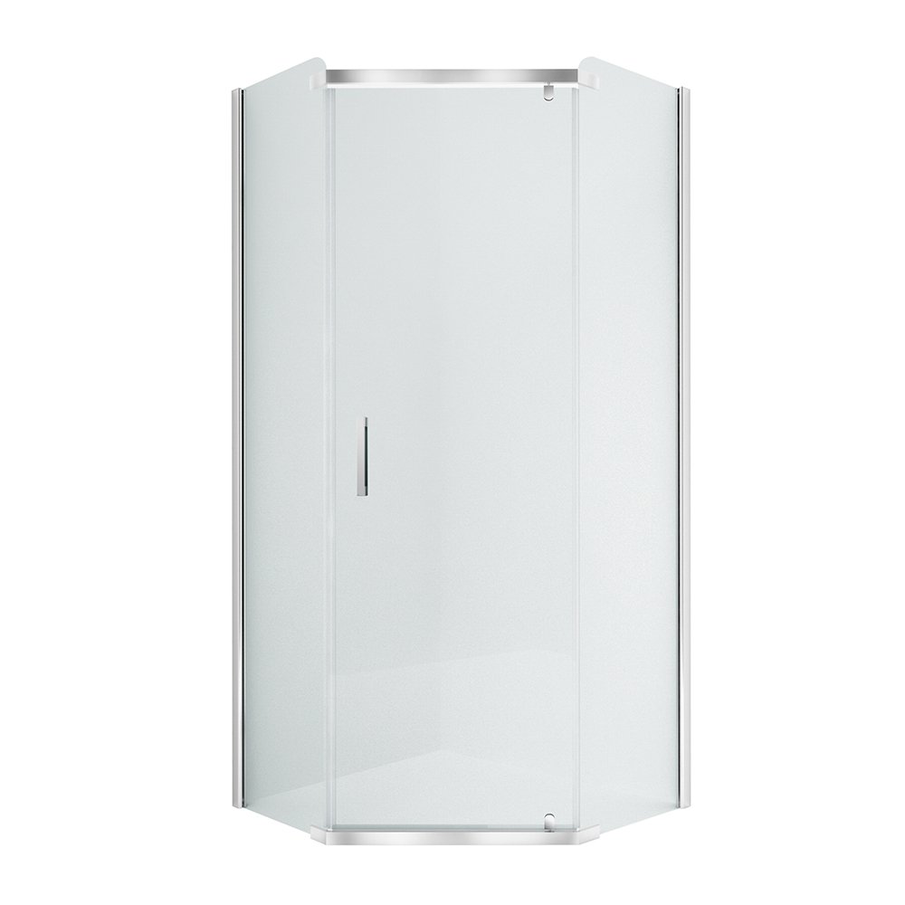 Dušo kabina HARMONY Diamond Har-0034, 90 x 90 x 195 cm, penkiakampė, berėmė, skaidrus 8 mm stiklas, be padėklo