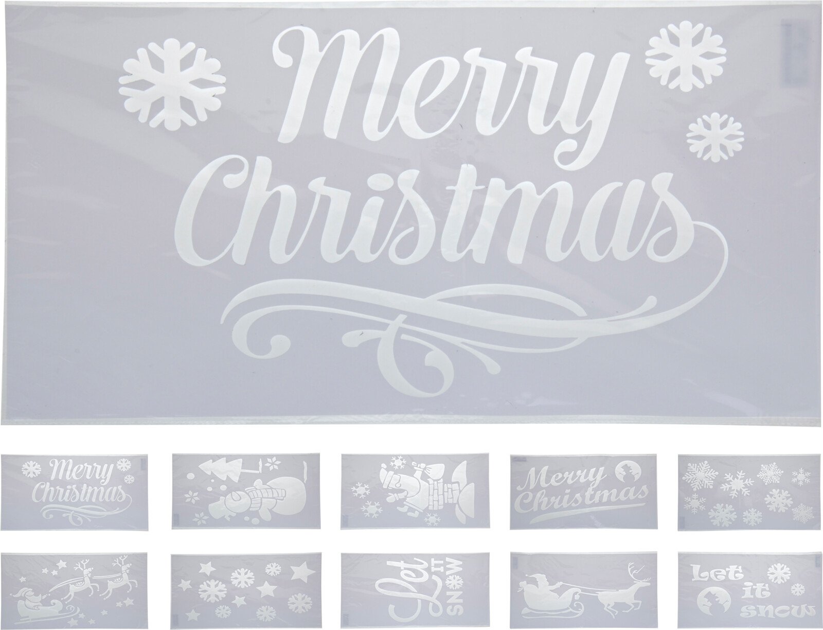 Kalėdinis trafaretas purškiamam sniegui, 10 rūšių, 500 x 300 x 1 mm