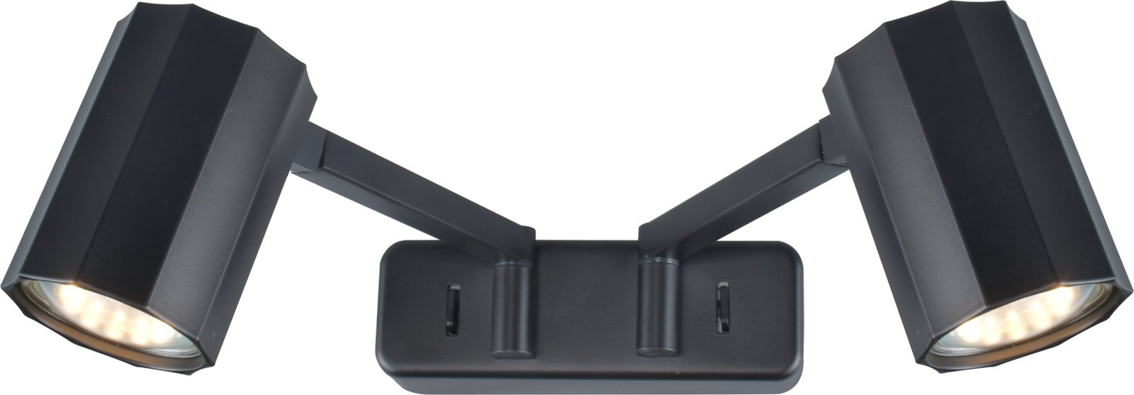 Kryptinis šviestuvas RABALUX Karter 73028, GU10 2X MAX 5W, skermuo 50 mm, IP20, 230V, 50Hz, matinės juodos sp.