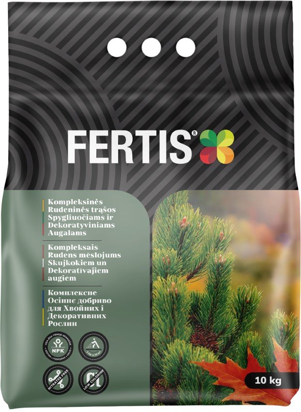 Kompleksinės rudeninės trąšos FERTIS, spygliuočiams ir dekoratyviniams augalams, 10 kg