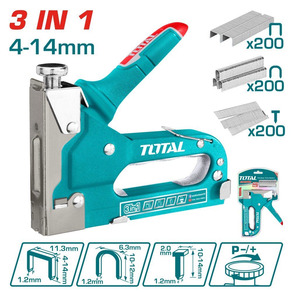 Kabių segiklis TOTAL, metalinis korpusas, 3 in 1, D tipas 4-14 mm, U tipas 10-12 mm, T tipas 10-14 mm, storis 1,2 mm, THT31143